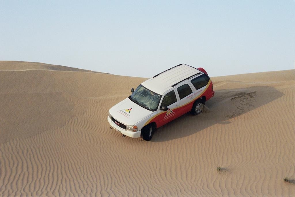 As part of our overnight excursion with Arabian Adventures, we went dune bashing. It's like a rollercoaster ride across the dunes, and it was a lot of fun.